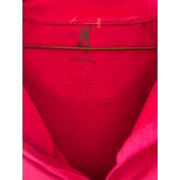 Browning Pink Quarter-Zip Performance Pullover Camo Accents Hunting Activewear‎ - Picture 3 of 3